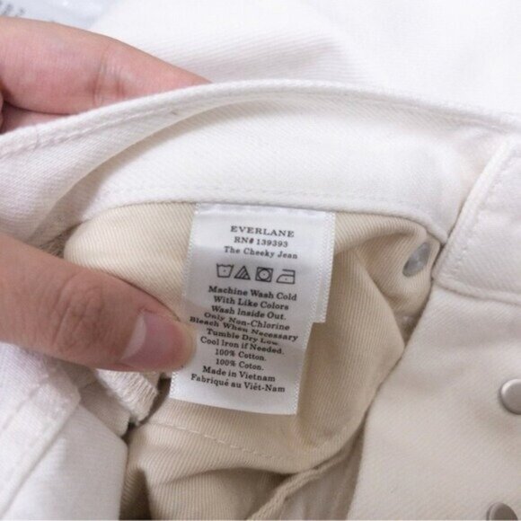 NWT Everlane The 90s Cheeky Jean 23 White Organic Cotton High Rise - Picture 12 of 13